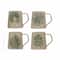 Hello Honey® Debossed Leaf Reactive Crackle Glaze Stoneware Mug Set